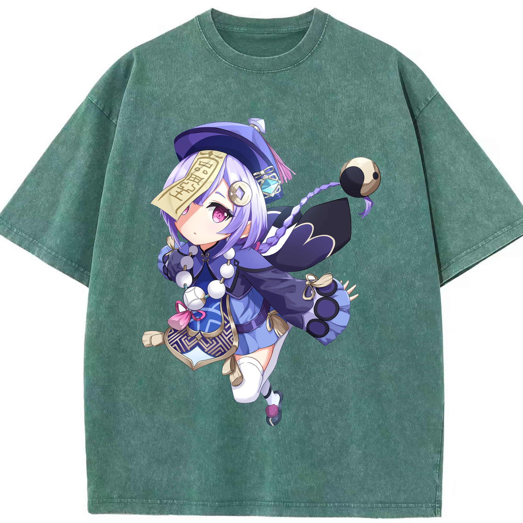 げんし神 七七 なな  genshin Nana 綿100% ヴィンテージ風 半袖Tシャツ（フロントプリント）